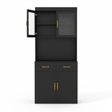 Load image into Gallery viewer, Dining Room shelf Black Storage Hutch