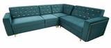 Load image into Gallery viewer, Corner Sofa Green &amp; Gold