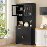 Load image into Gallery viewer, Dining Room shelf Black Storage Hutch