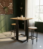 Load image into Gallery viewer, Kitchen Table Square Rubwood