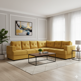 Load image into Gallery viewer, Corner Sofa Yellow