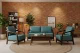 Load image into Gallery viewer, W Sofa Fentra teal sofa set in a warm inviting living room