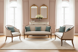 Load image into Gallery viewer, W Sofa Victoria curved barrel-back set in a romantic French-inspired living room